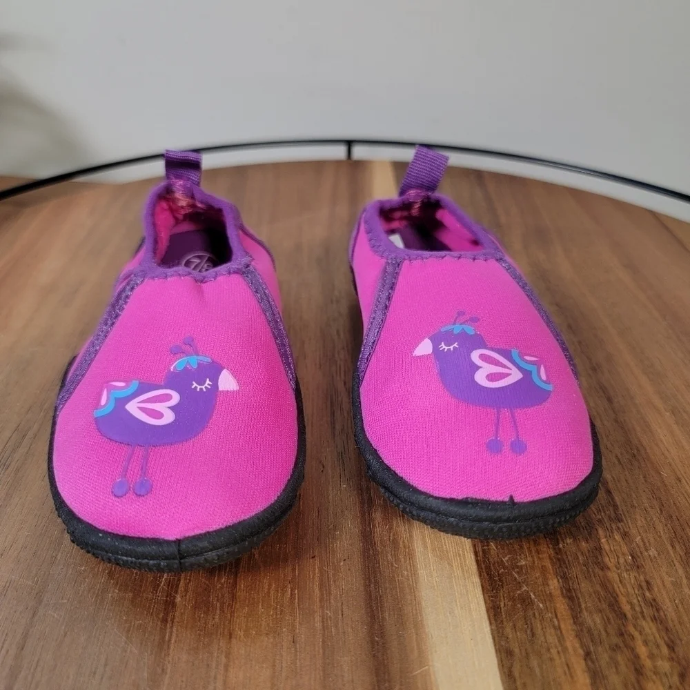 Swimways Pink Purple Bird Water Shoes Swim Shoes Neoprene Size Toddler 7/8